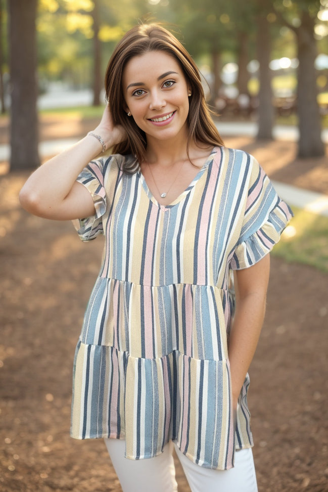 Angelic Striped Short Sleeve