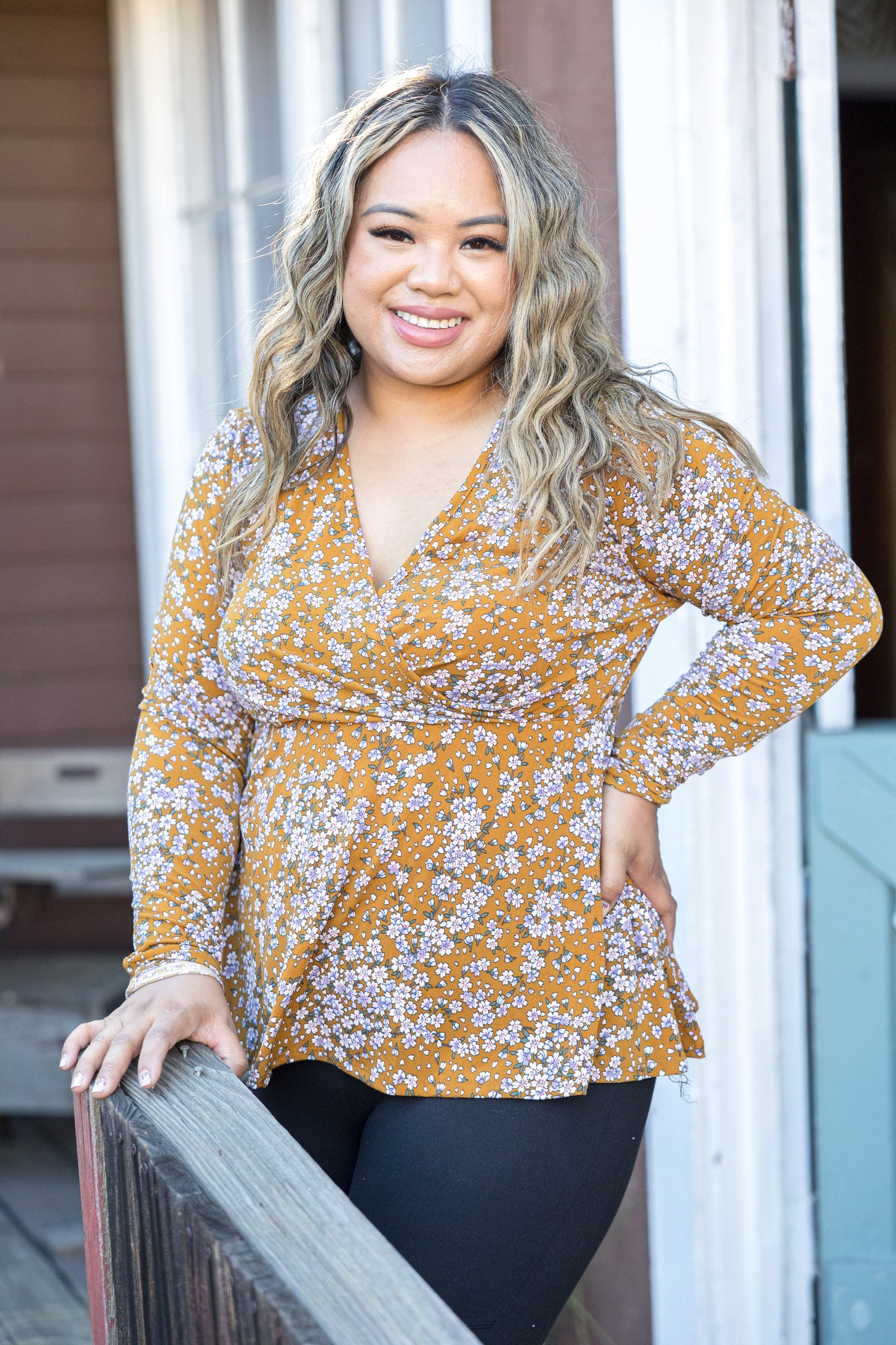 Mustard Floral Peplum