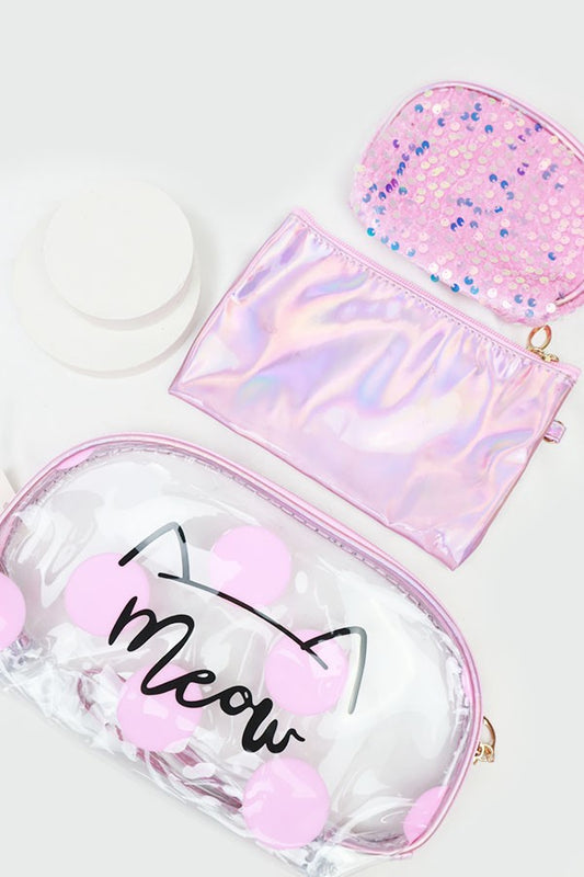 Pretty Kitty - Cosmetic Bag Trio