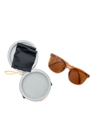 Collapsible Girlfriend Sunglasses & Case in Champagne