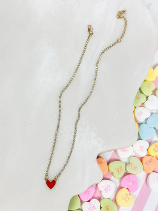PREORDER: Glitzy Chain Heart Necklaces in Assorted Colors