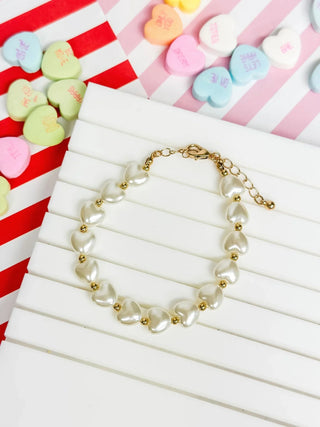 PREORDER: Pearl Heart Beaded Bracelet