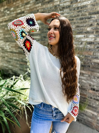 Indie Crochet Top In Assorted Colors